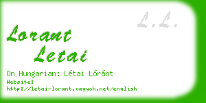 lorant letai business card